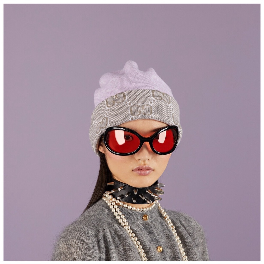 Gucci Monogram-Jacquard Reversible Wool Beanie - Size Small New with Tags